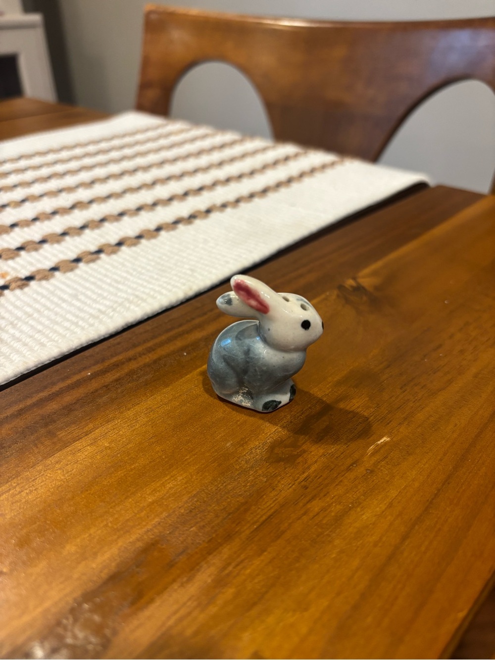 Vintage Miniature Ceramic Rabbit Figurine Salt Shaker